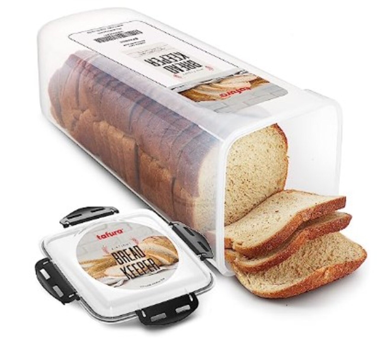 Bread Container | Plastic Bread Box | Airtight Bread Keeper | Bread Storage Loaf Container | Airtight Loaf Bread Saver, BPA Free, 5 Litre